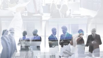 Business people networking in an office