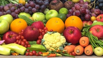 Tropical fresh fruits and vegetables for healthy