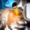 Refueling and pouring oil quality into the engine motor car Tran