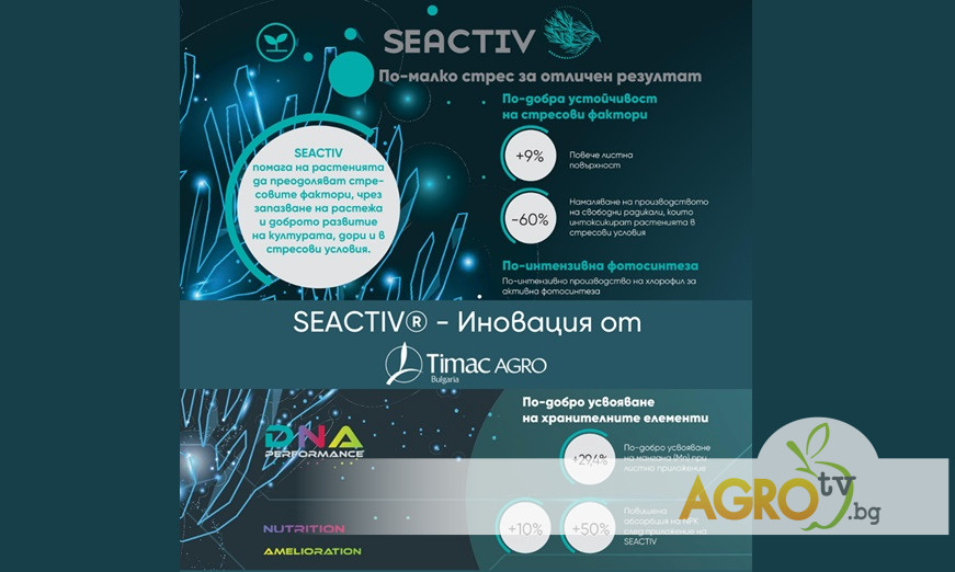 БИОСТИМУЛАТОРИ SEACTIV - част от новата серия биостимулатори DNA на Тимак Агро