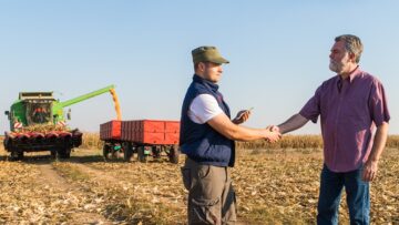 farmer after harvest of corn
