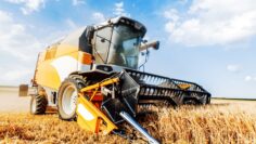 Combine harvesters Agricultural machinery. The machine for harvesting grain crops.