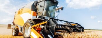 Combine harvesters Agricultural machinery. The machine for harvesting grain crops.