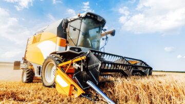 Combine harvesters Agricultural machinery. The machine for harvesting grain crops.